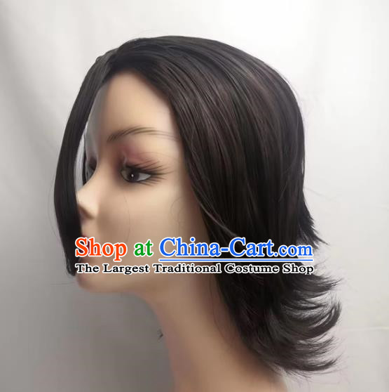 COS Wig Death Squadron 5 Captain Aizen Sosuke Cosplay Dark Brown Wig Set