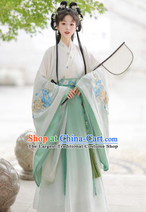 Chinese Ancient Southern and Northern Dynasties Woman Green Dress Princess Clothing