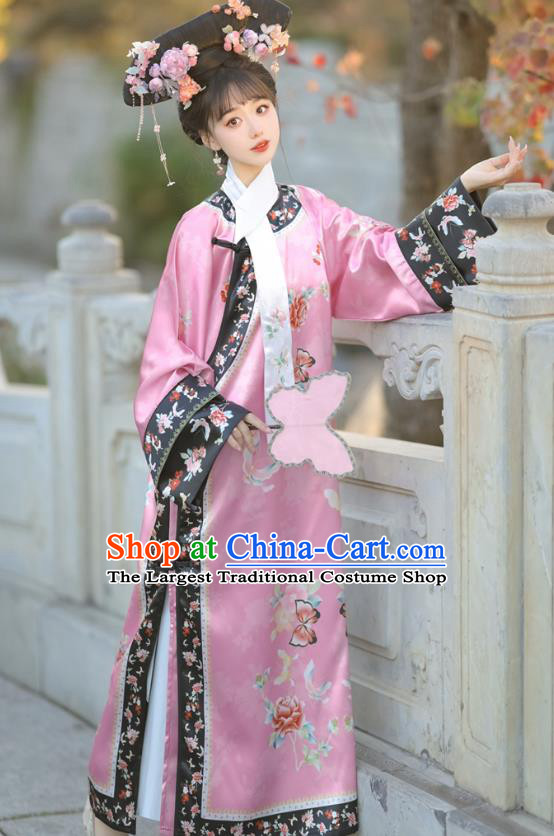 Chinese Qing Dynasty Princess Clothing Court Style Pink Dress Ancient Empress Costume