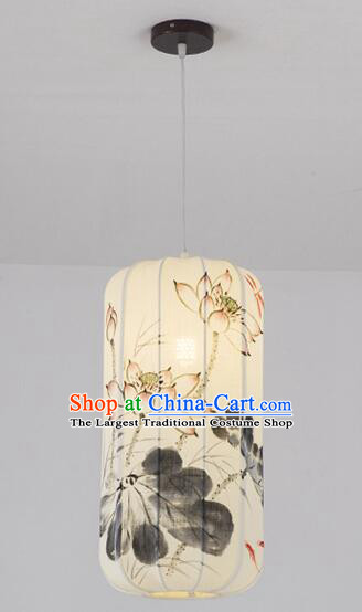 Chinese Classical Ceiling Lamp Palace Lantern Hand Painting Lotus Fish Lantern