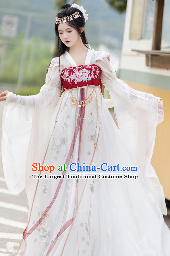 Chinese Ancient Goddess Hanfu Dress Southern and Northern Dynasties Palace Princess Garment Costumes