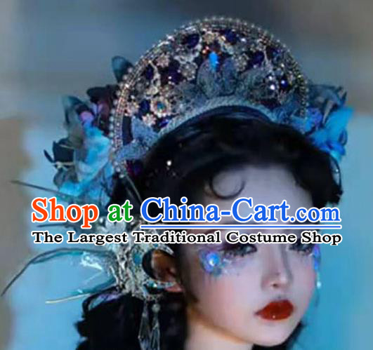 Baroque Queen Royal Crown Handmade Stage Show Jewelries Wedding Hair Accessories