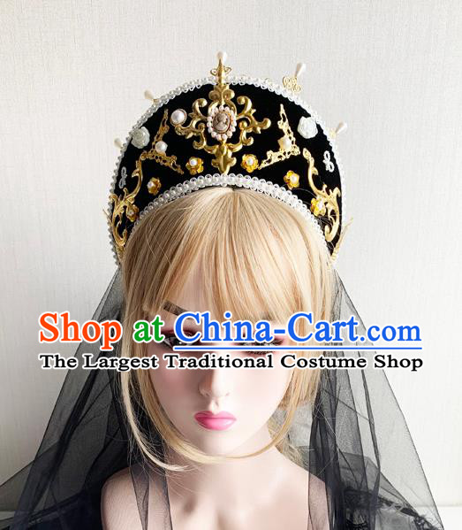 Handmade Stage Show Headpieces Top Cosplay Queen Crown Catwalks Baroque Hair Jewelry