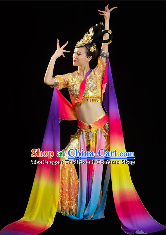 China Classical Dance Clothing Dunhuang Flying Apsaras Dress Women Group Show Costume