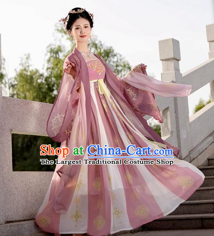 China Traditional Hanfu Dresses Tang Dynasty Empress Costumes Ancient Court Woman Clothing