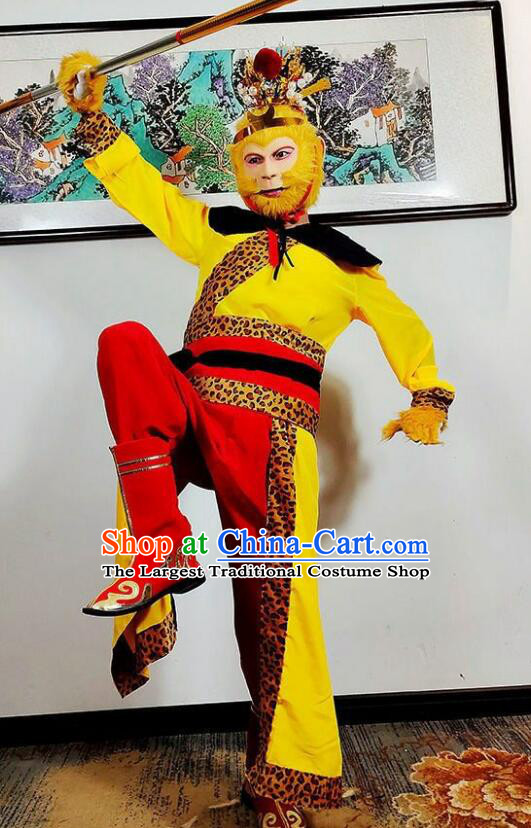 China Sun Wukong Crashed Peach Garden Clothing Beijing Opera Monkey King Costumes Journey to the West Sun Wu Kong Outfit