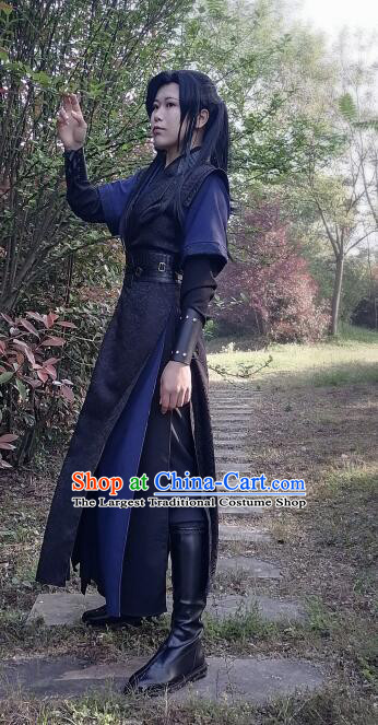 China Young Hero Costume Ancient Swordsman Clothing Sha Po Lang Gu Yun Garments