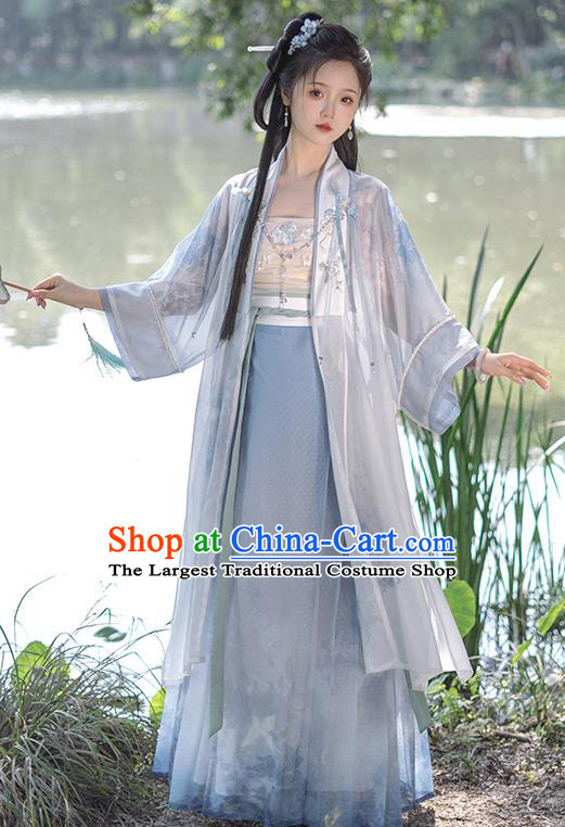 Chinese Song Dynasty Female Costumes Ancient Beizi Skirt Clothing Women Hanfu Set