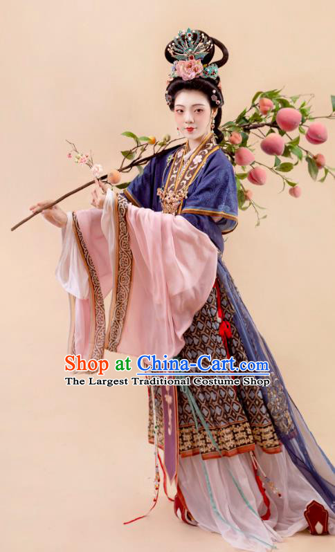 Chinese Ancient Goddess Garment Costumes Song Dynasty Royal Empress Dresses Traditional Court Woman Hanfu Fashion