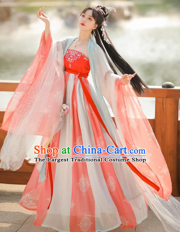 China Ancient Princess Hezi Clothing Tang Dynasty Garment Costumes Traditional Fairy Hanfu Dresses