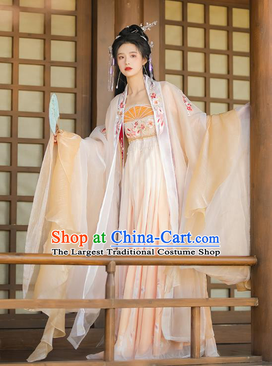 China Traditional Hanfu Costumes Ancient Princess Dresses Tang Dynasty Court Woman Clothing