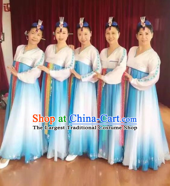 Korean Ethnic Costumes Stage Performance Costumes Korean Fan Dance Long Drum Dance