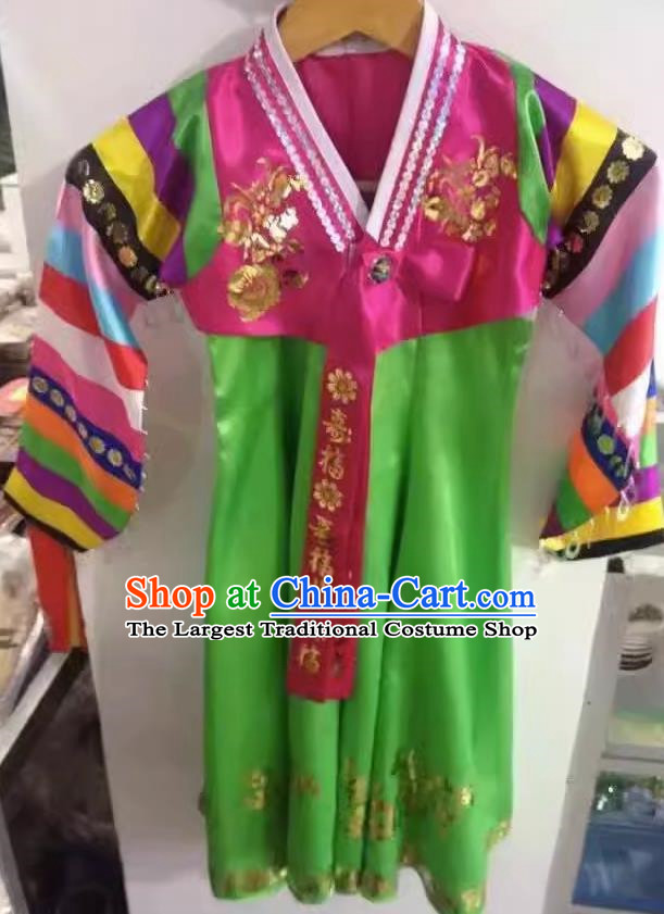 Korean Ethnic Group Hand Drum Dance Dress Little Girl Stage Performance