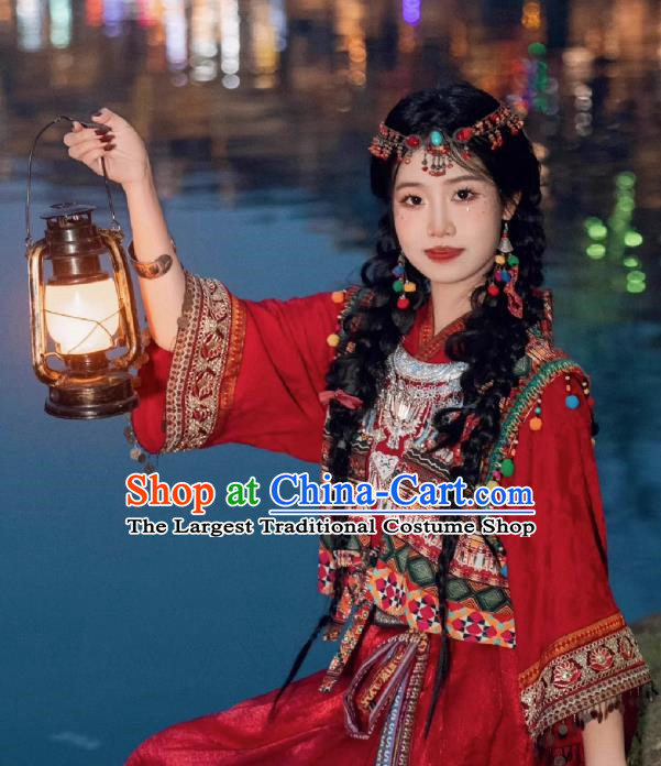 Red Miaojiang Girl Costume