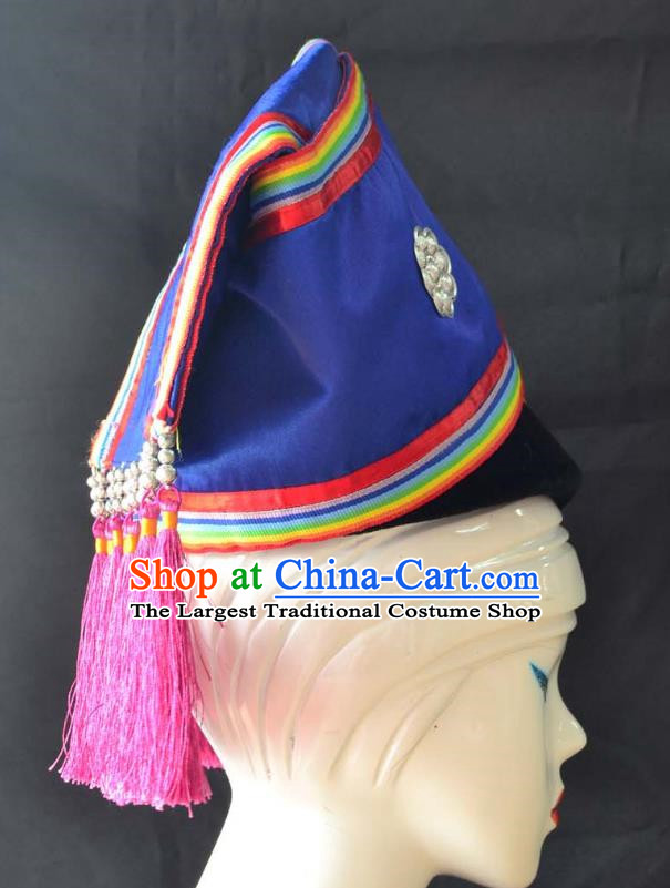 Guangxi Women Adult Minority Performance Hat Zhuang Nationality Folk Song Advanced Embroidery Handmade Headwear