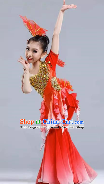 Children Children Fish Singing And Dancing Costumes Mermaid Costumes Girls Dai Nationality Performance Costumes Children Classical Costumes