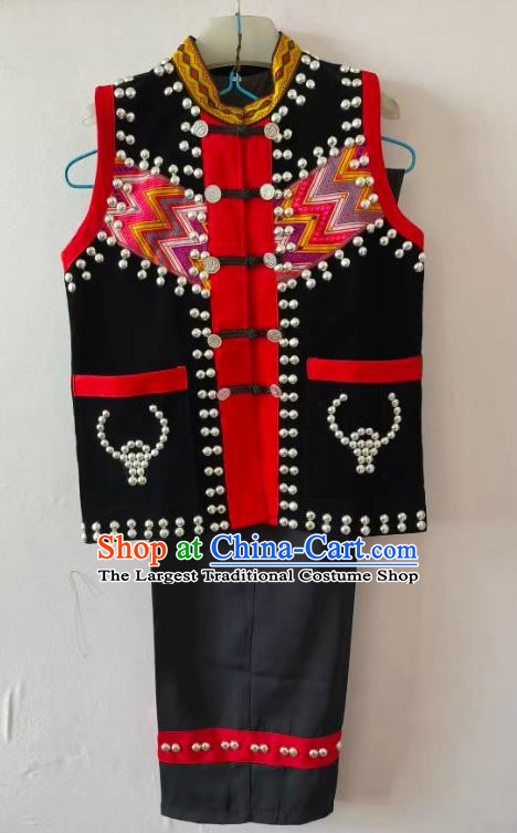 China Ethnic Yunnan Hani Minority Costumes National Festival Costumes Dance Performance Costumes