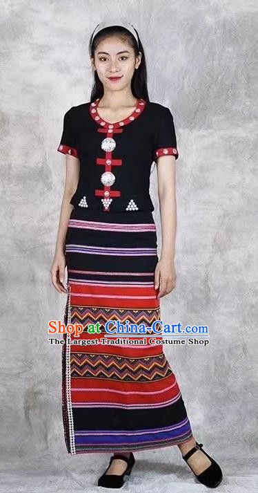 China Ethnic Yunnan Lincang Wa Minority Ethnic Minority Dance Costumes For Various Performances