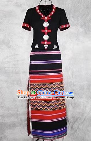 China Ethnic Yunnan Lincang Wa Minority Ethnic Minority Dance Costumes For Various Performances