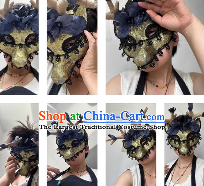 Cosplay Animal Antler Mask Makeup Halloween Headdress Hat