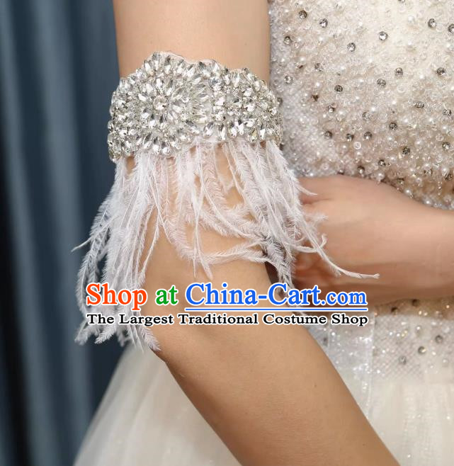 Vintage Luxury Dinner Party Feather Tassel Rhinestone Tiara Wedding Accessories Hair Accessories