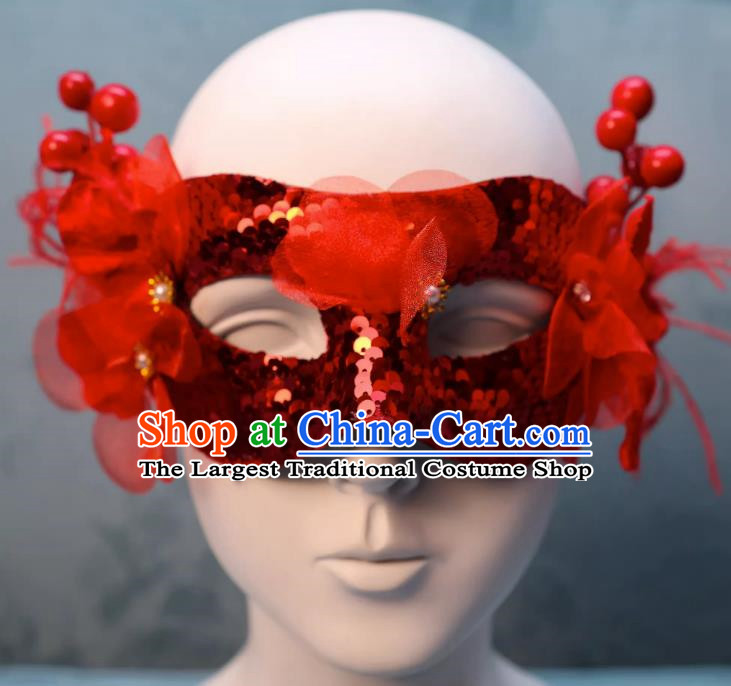 Christmas Red Mask Half Face Show Sexy Wedding Mask Masquerade Party Halloween