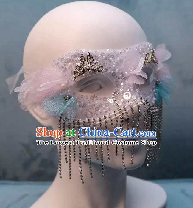 Tassel Mask Masquerade Half Cover Face Mask Antique Lace Eye Mask Party Gathering