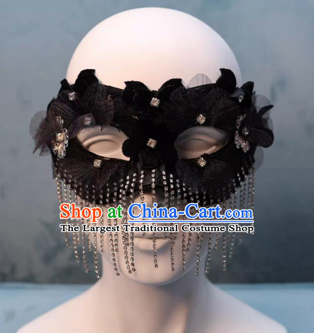 Tassel Mask Masquerade Half Cover Face Mask Antique Lace Eye Mask Party Gathering