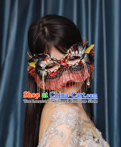 Venice Sen Women's Sequins Shine Feathers Funny Halloween Masquerade Party Female Cosplay Mask