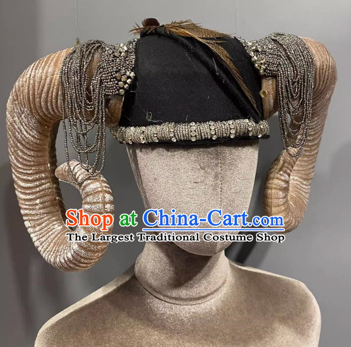 Horn Cosplay Headgear Show Halloween Carnival Dark Demon Horn Mask Party