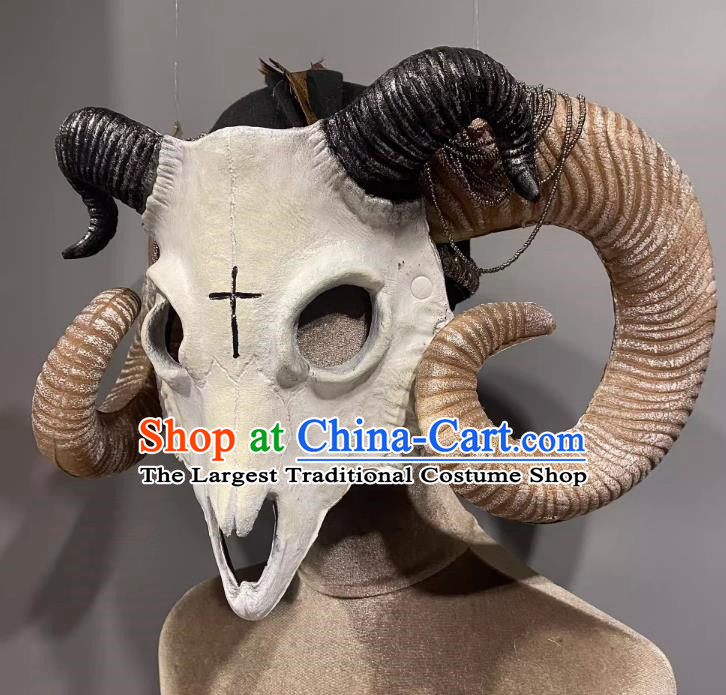 Horn Cosplay Headgear Show Halloween Carnival Dark Demon Horn Mask Party