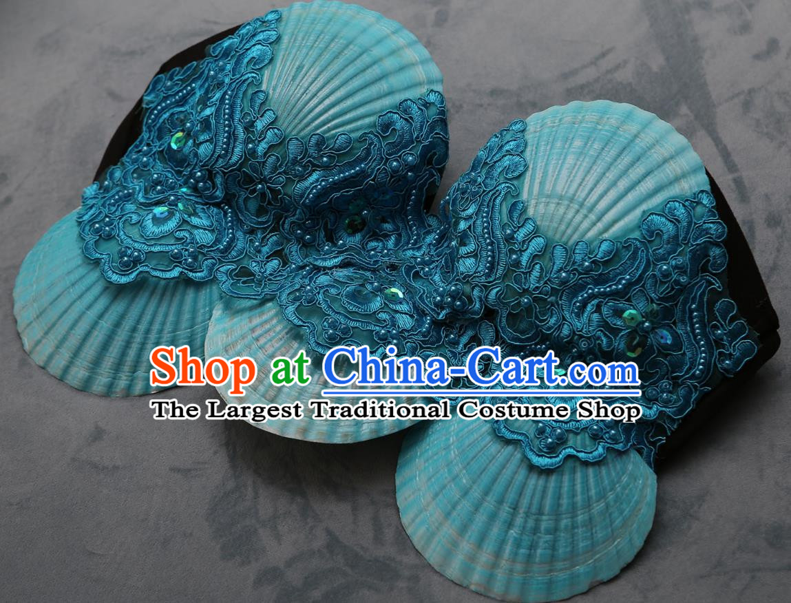 Ocean Wind Mermaid Princess Scallop Bra Natural Shell Bra Pearl Shark Costume