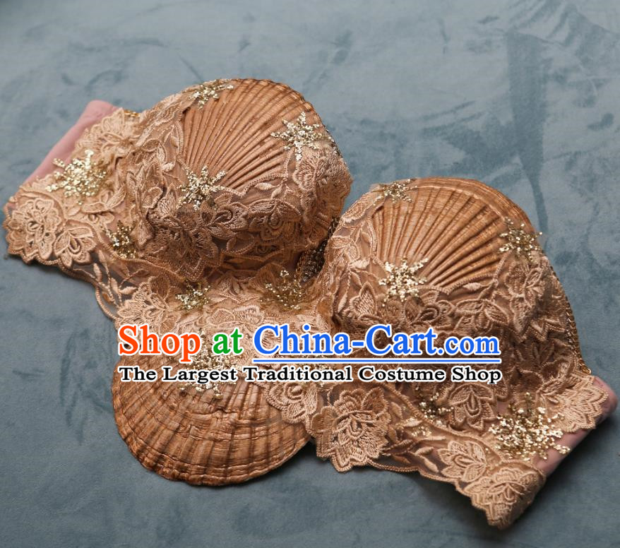 Ocean Wind Mermaid Princess Scallop Bra Natural Shell Bra Pearl Shark Costume