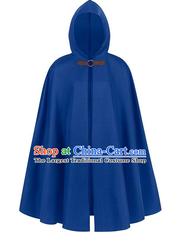 Retro Solid Color Hooded Cloak Halloween Adult Cosplay Ranger Medieval Traveler Cloak Loose Costume