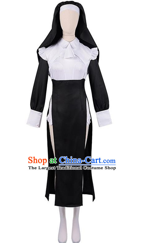 Sexy Nun Costume Cosplay Crazy Monastery Dress Suit Halloween Party Props Costume