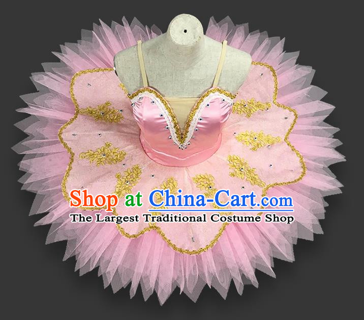 Ballet Costume Professional Adult Performance Costume Tutu Skirt Children Gauze Skirt Actor Dance Skirt Golden Lace Tutu Skirt