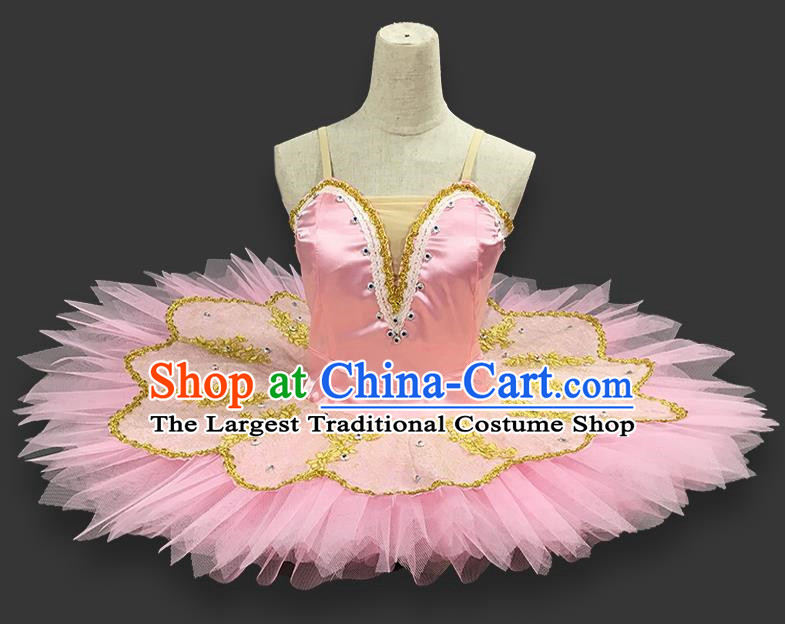 Ballet Costume Professional Adult Performance Costume Tutu Skirt Children Gauze Skirt Actor Dance Skirt Golden Lace Tutu Skirt