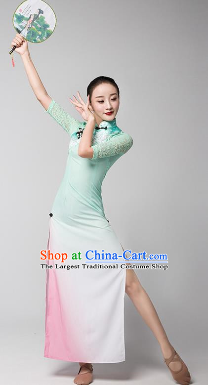 Modern Dance Adult Children New Jasmine Group Dance Performance Clothing Gradient Color Cheongsam Art Examination Clothing