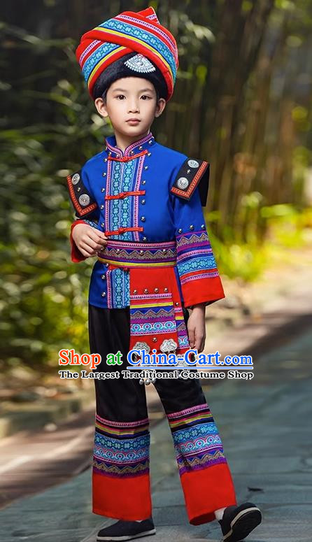 March Three Zhuang Costumes Children Ethnic Minority Costumes Girls Guangxi Children Performance Costumes