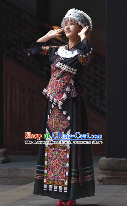 Guizhou Miao Costume Female Minority Costume Adult Xiangxi Miao Village Embroidery Stage Performance