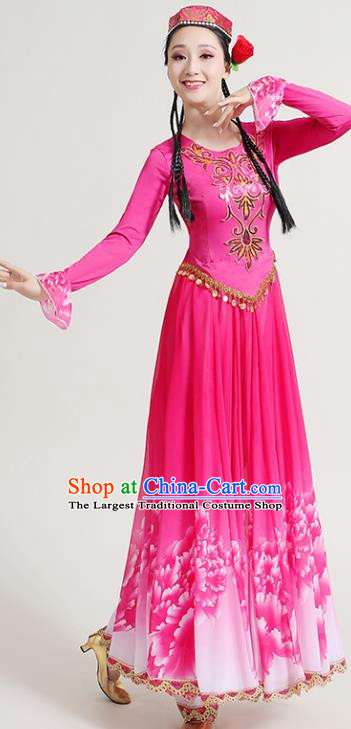 Xinjiang Dance Performance Costume New Uyghur Opening Dance Big Swing Skirt Art Test Practice Skirt Uyghur Dance Costume