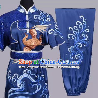 Martial Arts Performance Clothing Competition Color Clothing Embroidery Cloud Crane Same Style For Men And Women