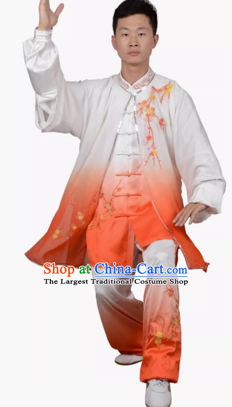 Three Piece Suit Of Tai Chi Clothing Hanmei Heralds Spring Embroidery Practice Clothing Spring And Summer Styles Gradient Transition Color Veil For Men And Women The Same Style