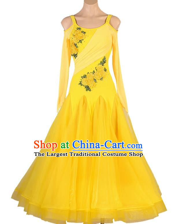 Modern Dance Skirts Show Competition Clothes High End National Standard Dance Ballroom Dance Big Swing Skirts Waltz Dance Skirts