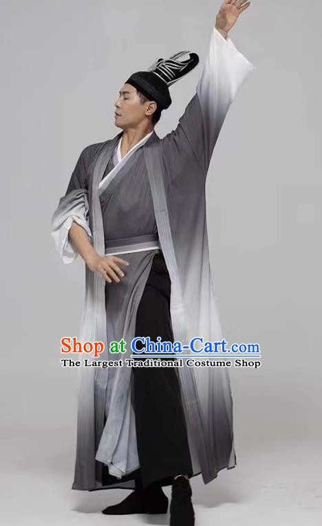 Male Classical Dance Ink Martial Arts Clothes Scholar Han Clothes Ancient Costumes