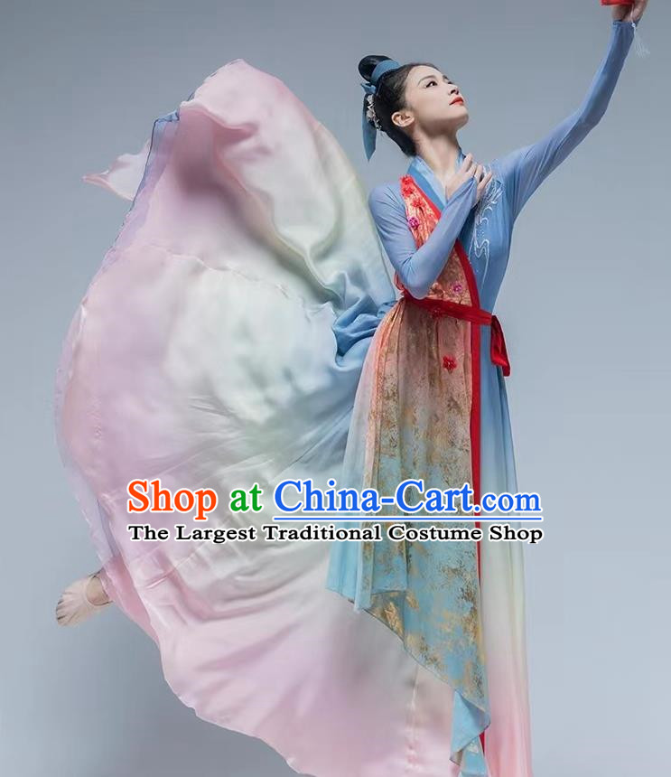 Classical Dance Performance Costume Peach Red Paper Dance Costume Art Test Solo Dance Competition Costume