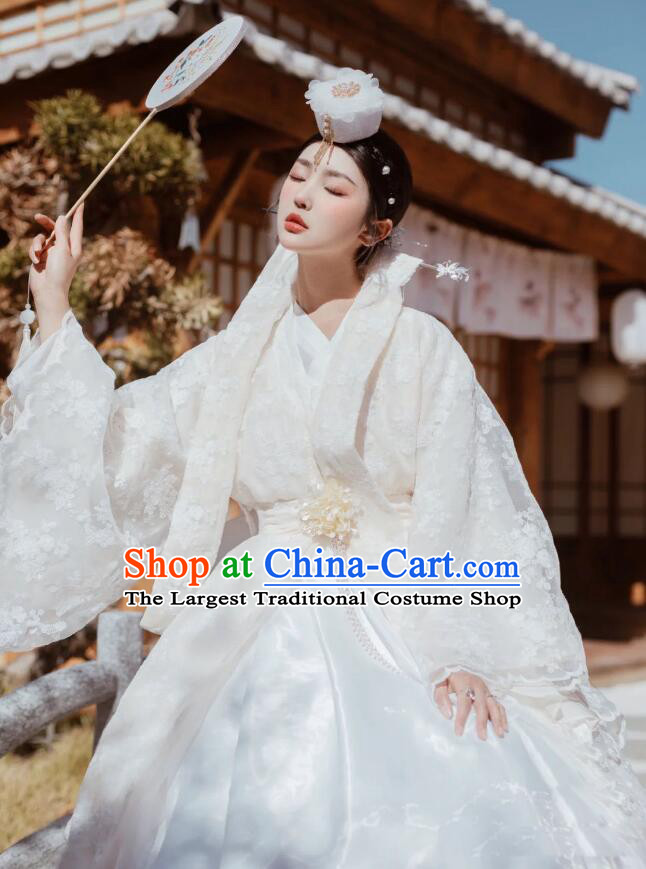 Korean Bride White Fashion Princess Hanbok Traditional Costume Wedding Dress