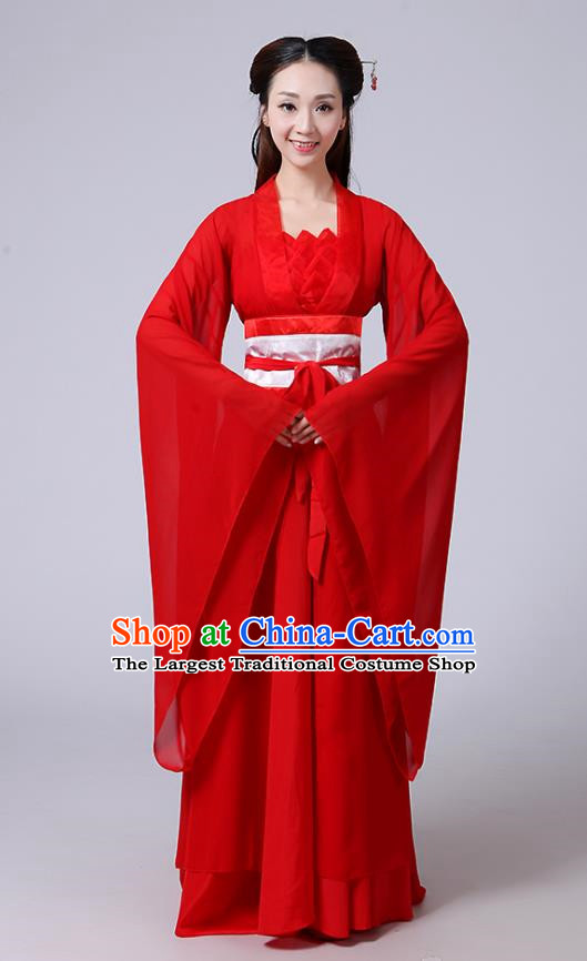 Heroine Little Dragon Girl White Liu Yifei Ancient Costume Seven Fairies Costume