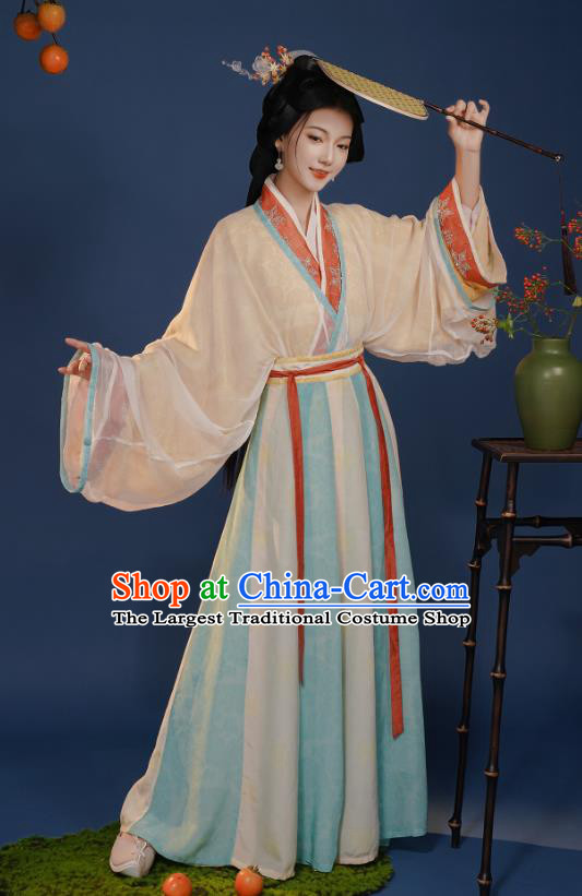 Chinese Jin Dynasty Court Lady Clothing Ancient Palace Princess Dress Costume Woman Hanfu Set