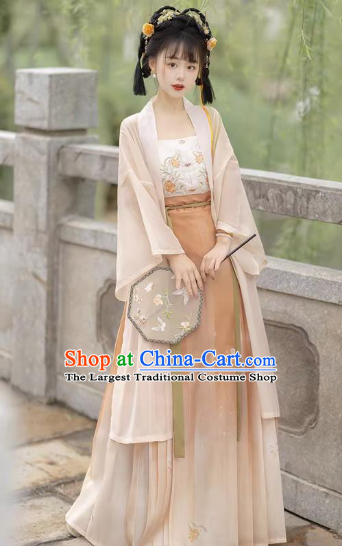 Chinese Traditional Woman Hanfu Dresses Ancient Young Lady Clothing Song Dynasty Female Costumes Complete Set